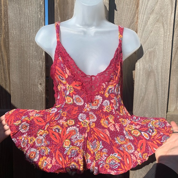 Intimately Free People Infinite Love Purple Floral Cami with Lace Trim - Picture 6 of 7